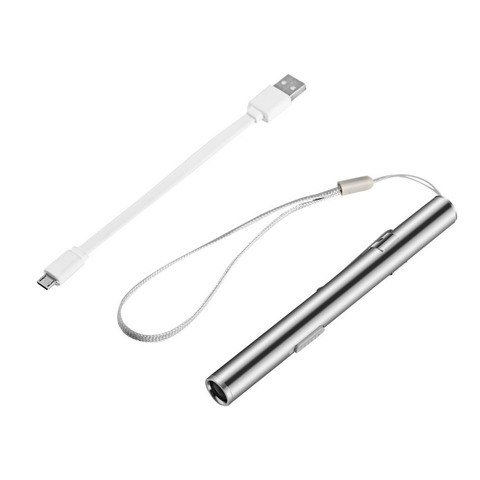 Mini linterna LED de enfermería recargable por USB, luz de pluma práctica médica, Clip de acero inoxidable, calidad y profesional ► Foto 1/6