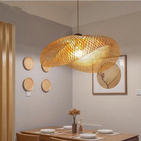 Lámpara colgante nórdica de madera para cocina, accesorios de bambú, luz Led colgante, suspensión para el hogar, comedor, interior, luminaria LED ► Foto 1/6