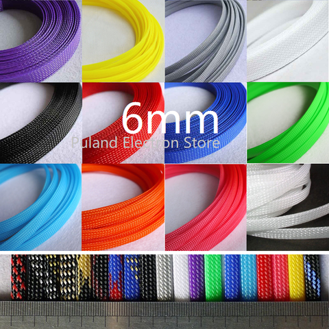 Funda extensible trenzada de 6mm para mascotas, envoltura de Cable apretado, arnés de Cable aislado de alta densidad, cubierta protectora de línea, Color único ► Foto 1/6