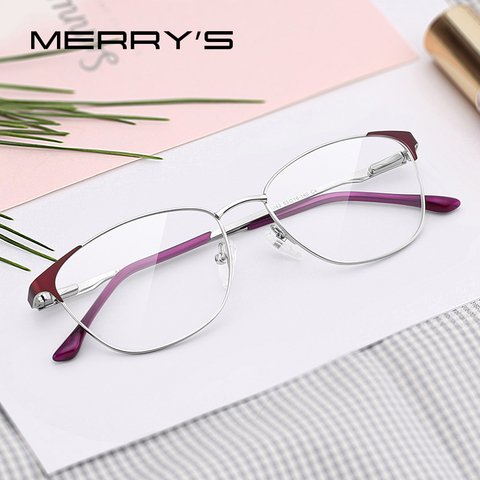 MERRYS-Montura de gafas de ojos de gato para mujer, lentes de moda para miopía, graduadas, S2053 ► Foto 1/6