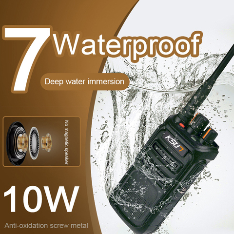 KSUN-walkie-talkie X-P70, Walkie Talkie profesional de mano, resistente al agua IP67, potencia de 10W, 100KM, para lucha contra incendios, Militar ► Foto 1/6