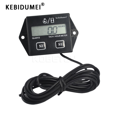 Kebidumei-tacómetro medidor de horas de Motor de motocicleta pantalla LCD de 12v, tacómetro Digital para Motor de coche y barco, resistente al agua ► Foto 1/6