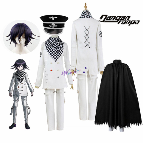 Danganronpa V3-disfraz de Anime de Harmony Kokichi Ouma, Cosplay con capa de peluca, conjunto completo, disfraz de fiesta de Halloween ► Foto 1/6