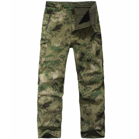 Pantalones de lana de senderismo para hombre, ropa impermeable de camuflaje, para exteriores, escalada, esquí, senderismo, pesca y caza ► Foto 1/6