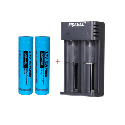 PKCELL-batería recargable de iones de litio, pila ICR de 14500 Mah, 800 V, AA, cargador de batería para AA, AAA, 3,7, 16340, 18650 ► Foto 1/6