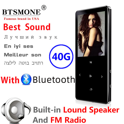BTSMONE-REPRODUCTOR de música MP3 con Bluetooth, nueva versión con altavoz fuerte y Walkman portátil HiFi de 16GB incorporado con Radio /FM/grabación ► Foto 1/6