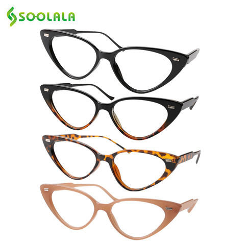 SOOLALA-gafas de lectura tipo ojo de gato para mujer, lentes de lectura para presbicia, para ver, 1,0, 1,25, 1,5, 1,75 a 4,0, dioptrías ► Foto 1/6