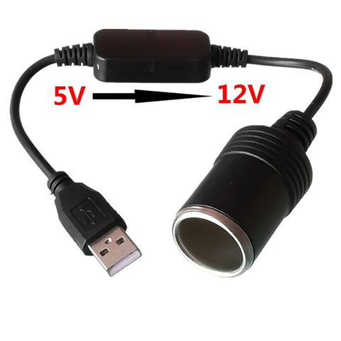 Controlador con cable de 5V a 12V, adaptador de luz de Banco de energía, DVR, toma GPS, USB macho a hembra, encendedor, cargador para el enchufe de cigarrillo del coche, 1 ud. ► Foto 1/6