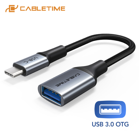 Cabletime-Cable USB tipo C OTG macho a adaptador hembra USB, Cable de carga rápida de transmisión de 5GBPS para Xiaomi mix 3 Huawei C380 ► Foto 1/6