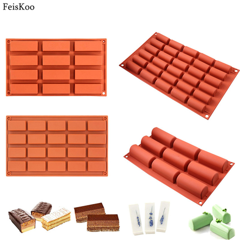 Molde para pastel de silicona de formas rectangulares, molde para dulce pastelero de Chocolate, molde para jabón, galleta, galleta, molde para hornear, utensilios de cocina para horno, accesorios ► Foto 1/6