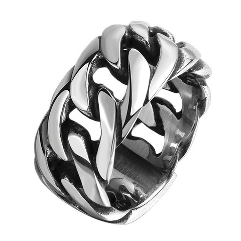 Anillo cruzado de dos tonos para hombre, Anillos y joyas de fiesta estilo Punk Hip Hop, gran oferta ► Foto 1/1