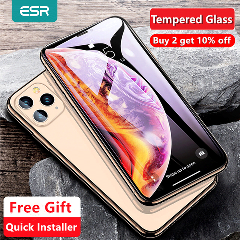 ESR Protector de pantalla para iPhone 11 Pro X XS X XR XS Max 5X más fuerte de vidrio templado Protector de cubierta para iPhone SE 2022 11 Pro Max ► Foto 1/6