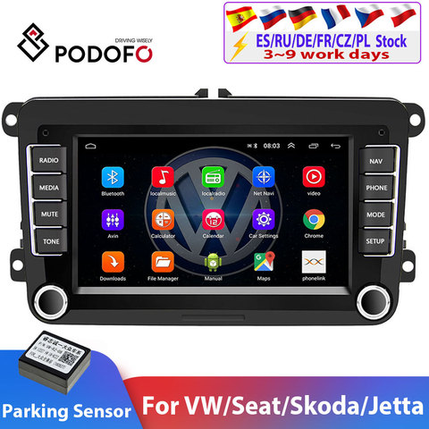 Podofo-Radio Multimedia con GPS para coche, Radio con reproductor, Android, 2Din, estéreo, para VW/Volkswagen/Golf/Passat/SEAT/Skoda/coche Polo ► Foto 1/6