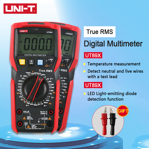 Unidad de UNI-T UT89X UT89XD Mini multímetro Digital portátil AC DC voltímetro probador de resistencia de capacitancia valores eficaces verdaderos NCV 20A ► Foto 1/6