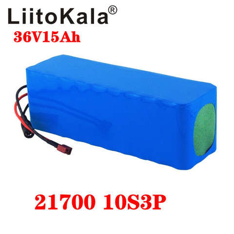 LiitoKala-Batería de alta potencia para bicicleta eléctrica, 36V, 15Ah, 21700, 5000mah, 10S3P, 500W, 42V, 15000mAh, BMS ► Foto 1/4