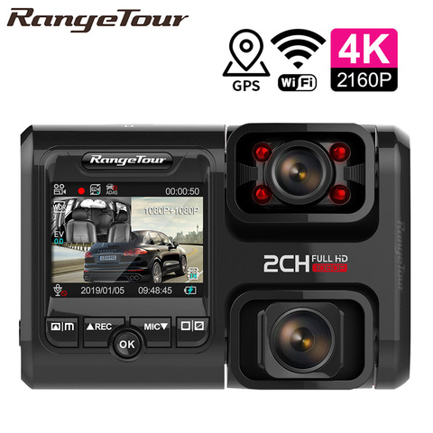 Doble lente coche DVR 4K 2160P Sony Sensor WIFI GPS Logger 2 Cámara Dash Cam Video grabadora visión nocturna 170 grados videocámara D30H ► Foto 1/6