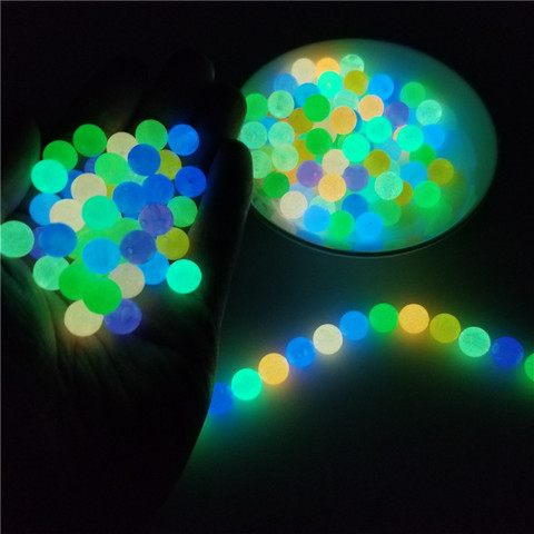 8mm 50 unids/lote fuerte luminosa cuentas resplandor en el oscuro pesca cuentas espaciadoras sueltas para joyería de DIY, collar, pulsera, ► Foto 1/5