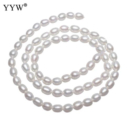 Cuentas de perlas naturales de agua dulce para hacer joyería, cuentas sueltas de 4-5mm con forma de arroz de alta calidad para hacer joyería, pulsera, collar, accesorios ► Foto 1/6