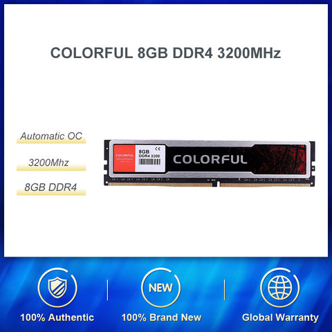 Colorido RAM disipador de calor DDR4 8GB 16GB ram 2666MHz/3000MHz/3200MHz PC memoria de escritorio DIMM placa base de soporte ddr4 alta Compatible ► Foto 1/5