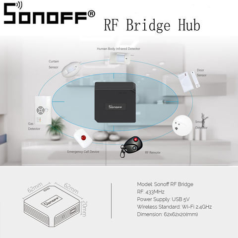 Sonoff-Hub DE ENLACE RF, controlador de 433MHz, interruptor Universal de automatización, reemplazo inteligente, WiFi, remoto, para casa inteligente ► Foto 1/6