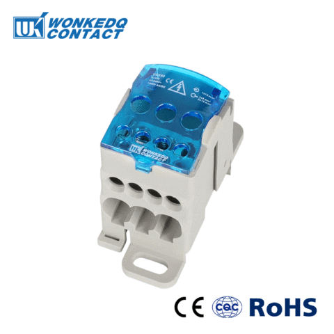 Caja de bloques de terminales de carril Din UKK 80A Bloque de Distribución de Energía uno en varios fuera caja de unión de conectores de cable eléctrico Universal ► Foto 1/6