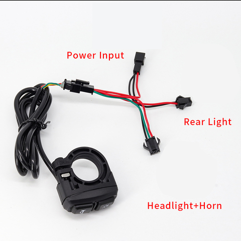 Interruptor de luz delantera y bocina para Scooters de bicicleta eléctrica, inteligente, para bicicleta de montaña, ATV, triciclo, piezas de bricolaje ► Foto 1/6