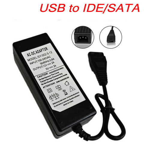 Adaptador de fuente de alimentación de 12V/5V 2.5A USB a IDE/SATA, disco duro/HDD/CD-ROM AC DC, envío gratis ► Foto 1/6