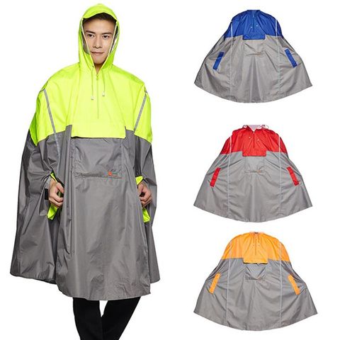 QIAN-Poncho de lluvia con capucha para hombre y mujer, chaqueta impermeable para ciclismo, cubierta para lluvia con capucha, para pesca y escalada ► Foto 1/6