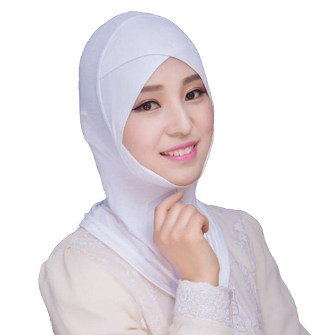 2022 musulmanes de turbante de la cubierta completa gorros Hijab interiores islámica Underscarf Bonnet sólido Modal bajo gorros con bufanda turbante mujer ► Foto 1/4