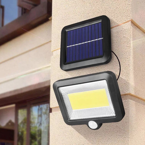 Luz Solar LED con 3 modos PIR, lámpara de pared con detección de movimiento, para porche, calle, Iluminación para exteriores impermeable, 56/100 ► Foto 1/6