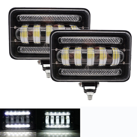 2 uds./1 ud. Luz Led cuadrada de trabajo para remolque 4WD SUV UTV camiones 4x4 Tractor todoterreno 12V 24V luces de trabajo FARO ► Foto 1/6