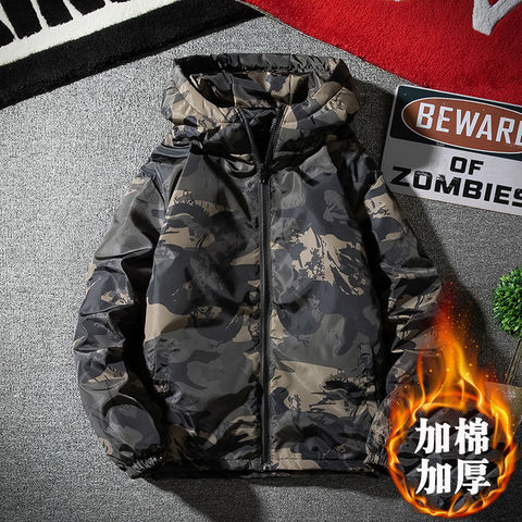 Chaqueta cortavientos con capucha de camuflaje para hombre, abrigo de algodón grueso, orijuku, para correr, para motocicleta, 9 colores ► Foto 1/6