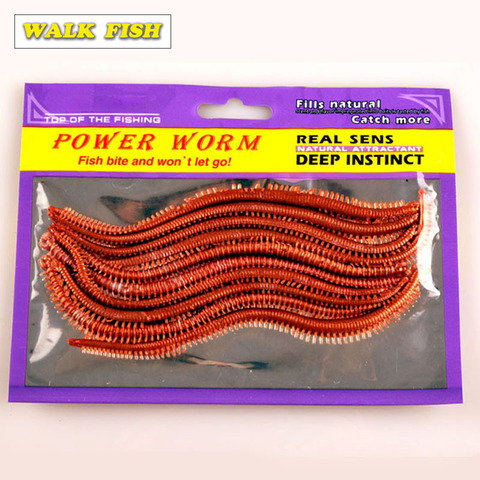 Walk Fish-señuelo de pesca de peces, 10 Uds. De potencia, gusanos marinos, Real Sens, Natural, atrayente, señuelo suave, cebo realista, olor de señuelos ► Foto 1/3