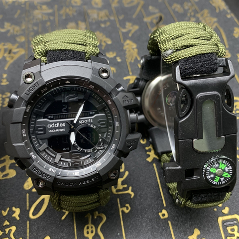 Addyes-relojes digitales deportivos militares para hombre, pulsera multifunción de supervivencia al aire libre, resistente al agua, Masculino ► Foto 1/6