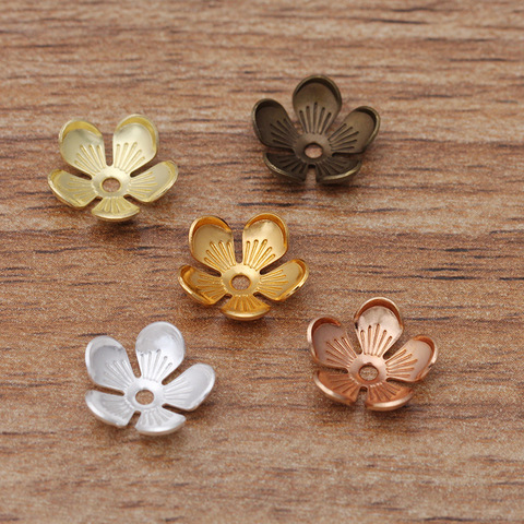 Cuentas de flor de 10mm, hoja Retro, accesorios para broche, pendientes, pulsera, cabello, fabricación de joyería, DIY, 50 Uds., venta al por mayor ► Foto 1/5