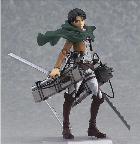 Anime el ataque de los titanes figura Eren Mikasa Levi Ackerman Figma 213 PVC colección de figuras de acción modelo de juguete de colección mejor regalo ► Foto 1/5