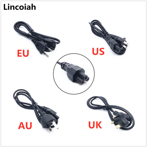 Enchufe EU/US/AU/UK, Cable adaptador de fuente de alimentación CA, Cable de plomo de 3 clavijas para cables de alimentación de cargador de ordenador portátil ► Foto 1/1