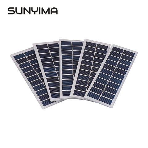 SUNYIMA-Panel Solar de alto rendimiento, Mini sistema Solar de 6V y 1W, bricolaje para cargadores de batería de teléfono móvil, célula Solar portátil, 5 uds. ► Foto 1/6