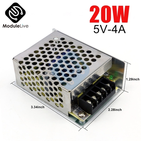 Fuente de alimentación DC 5V 4A 20W, transformador de iluminación para tira de luces LED, controlador adaptador de corriente conmutada ► Foto 1/6