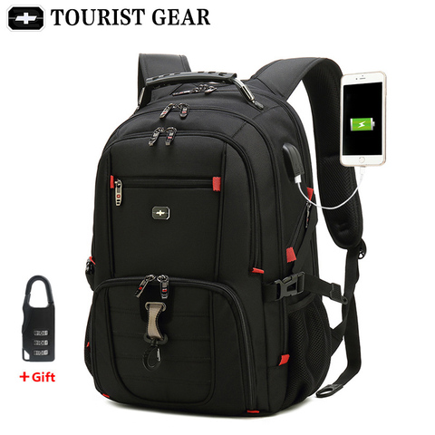 Swiss-mochila de viaje antirrobo para hombre, morral de viaje con carga USB de 15,6 y 17 pulgadas, resistente al agua ► Foto 1/6