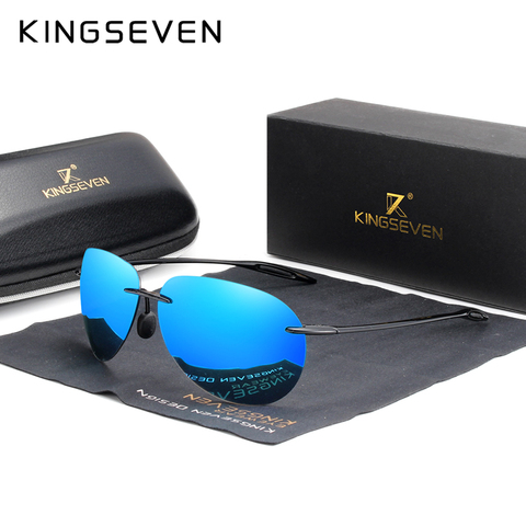 KINGSEVEN 2022 ultraligero TR90 gafas de sol sin montura hombres alta calidad sin marco lentes de sol para dama Oculos Feminino ► Foto 1/6