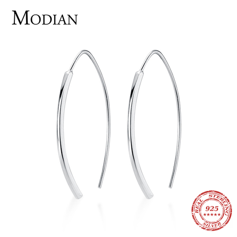 Modian-pendientes colgantes plata de primera ley diseño geométrico para mujer, aretes pequeños, plata esterlina 925, estilo minimalista, joya de lujo, gran oferta ► Foto 1/5