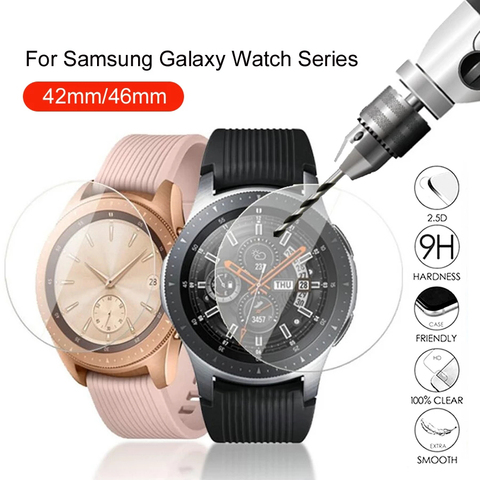 Protectores de pantalla de cristal para Samsung Galaxy reloj de 42mm 46mm templado protectora de la cobertura de protección resistente a los arañazos 1-4 piezas ► Foto 1/6