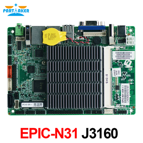 Placa base EPIC 3,5 sbc, nuevo diseño de EPIC-N31, mini procesador sin ventilador de cuatro núcleos, placa base con procesador J3160 de baja potencia ► Foto 1/6