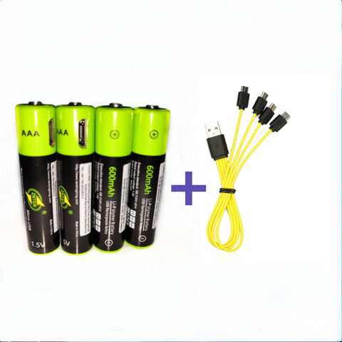 ZNTER-batería recargable USB de polímero de litio, gran oferta, 4 Uds., 1,5 V, AAA, 600mAh, 1 Uds. ► Foto 1/6