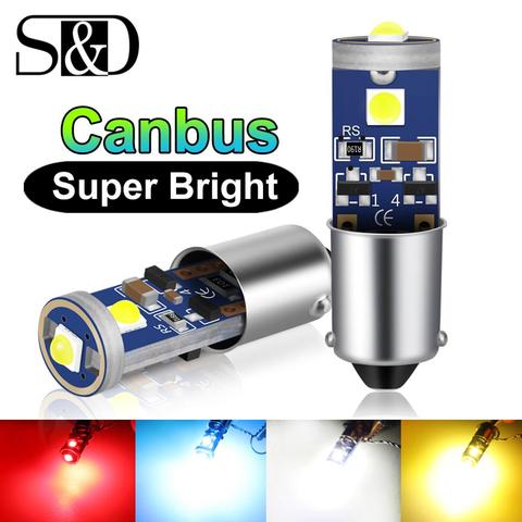 Bombillas Led Canbus 12V BA9S T4W, luces interiores para automóvil, lámpara de placa de matrícula de lectura, blanco, rojo, amarillo, azul, 2 uds. ► Foto 1/6