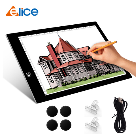 A4 tableta Digital gráfica LED diamante pintura luz de placa portátil placa electrónica Ultra delgada con escala de dibujo ► Foto 1/6