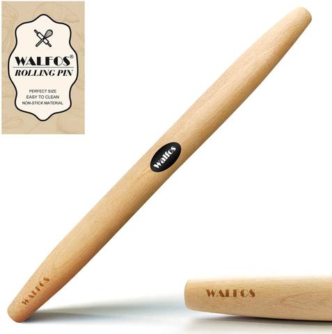 WALFOS rodillo de masa de rodillo francés de 40CM para masa de Pizza para hornear, fideos Pie y galleta rodillo de madera de haya herramientas para hornear ► Foto 1/6