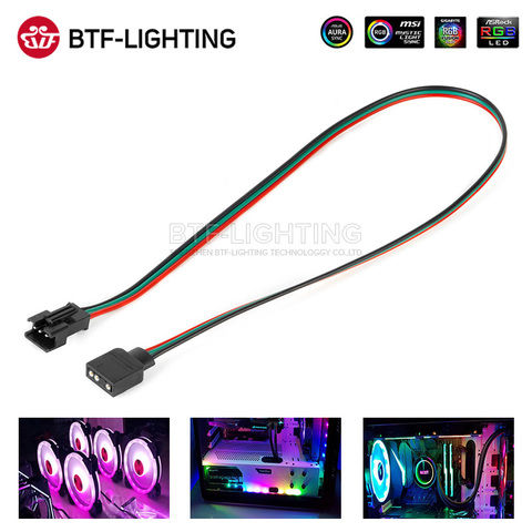 Conector SM JST de 40cm y 3 pines para PC, conector para PC MSI, ASUS, Aura SYNC, AORUS RGB2.0, con cabezal añadido en la placa base para tira de luces LED WS2812B ► Foto 1/6