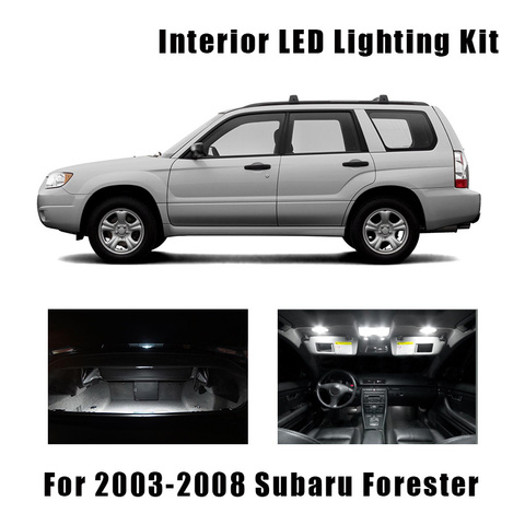 8 Uds blanco bombillas LED de coche Interior mapa Kit de luz de techo apto para 2003-2006, 2007 de 2008 Subaru Forester tronco de carga lámpara de placa de matrícula ► Foto 1/6